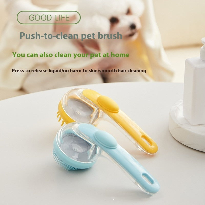 Long-Handle Bath and Shampoo Brush for Pets