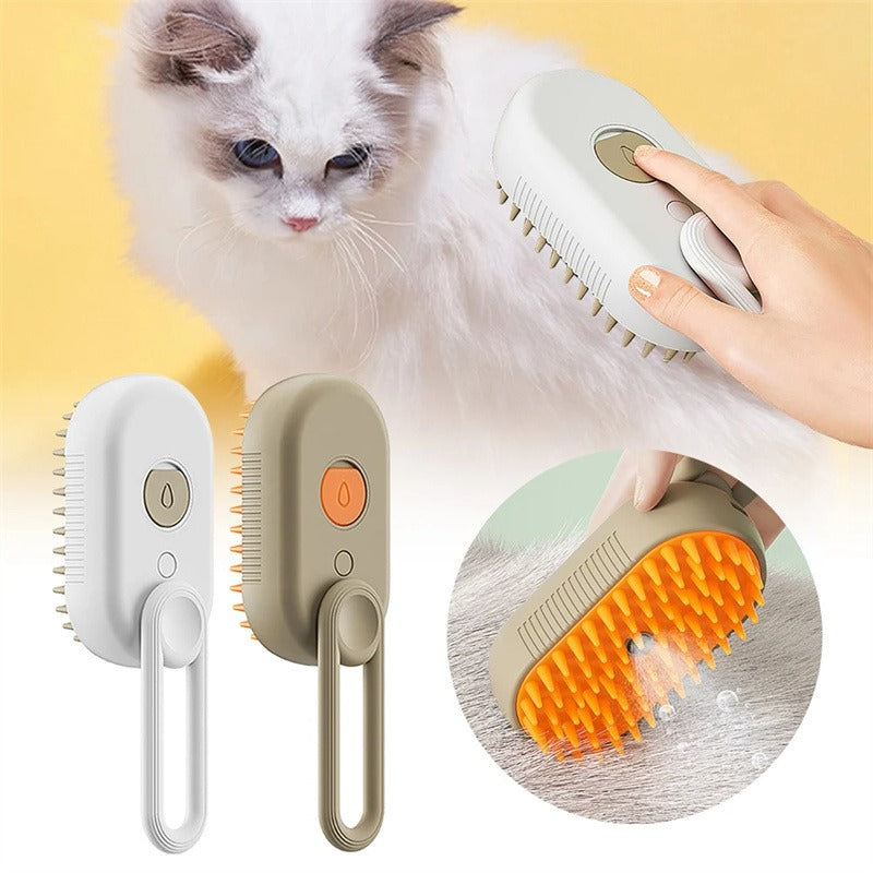 3-in-1 Electric Steam Pet Brush for Cats & Dogs