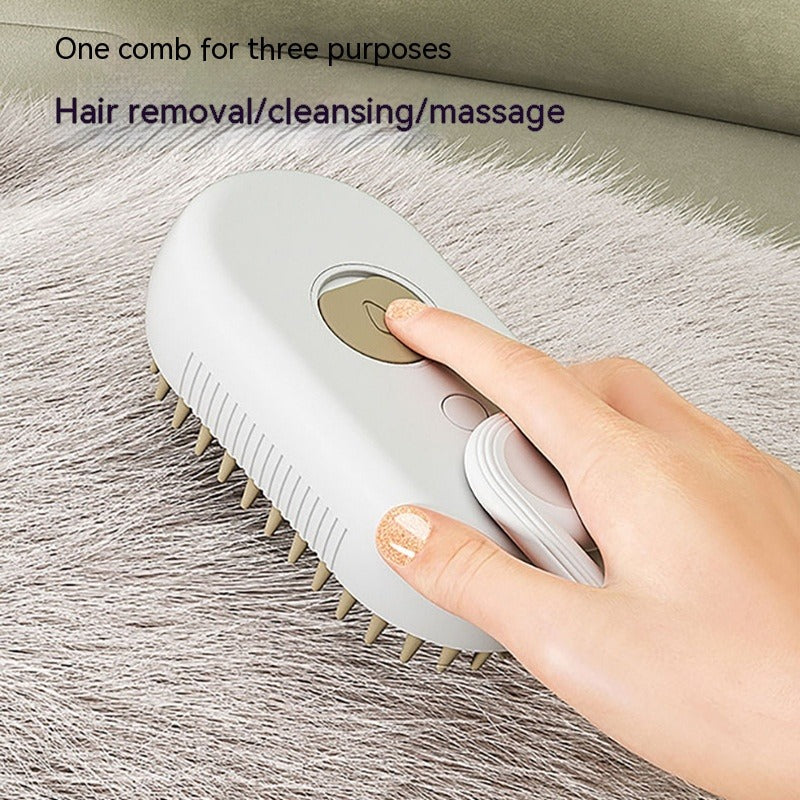 3-in-1 Electric Steam Pet Brush for Cats & Dogs