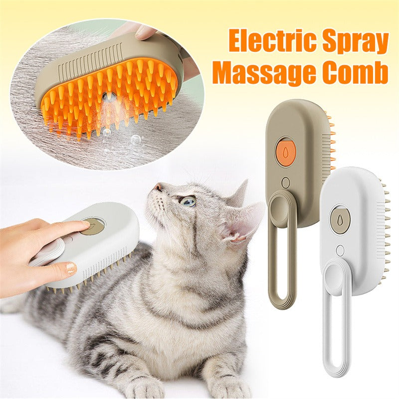 3-in-1 Electric Steam Pet Brush for Cats & Dogs