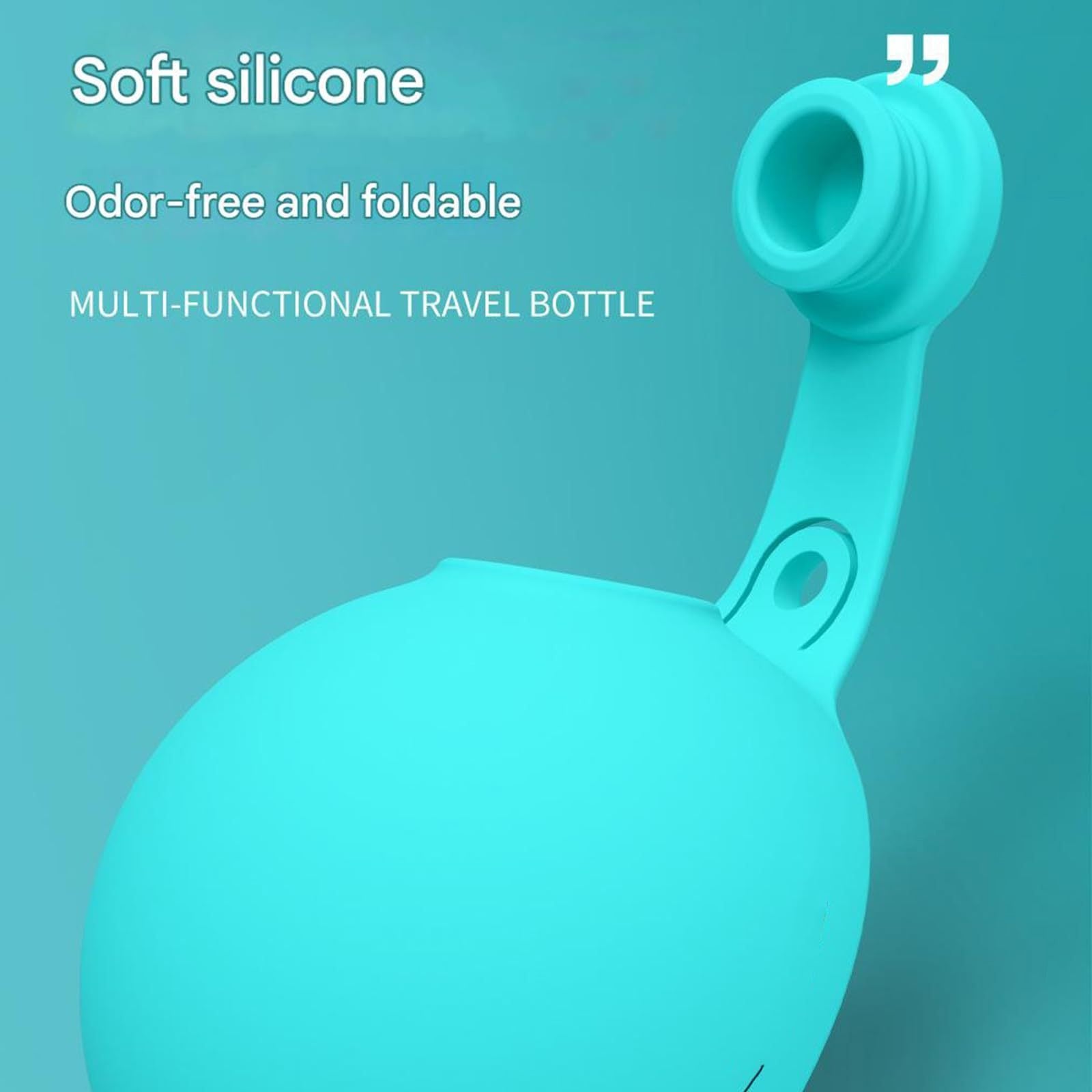 Compact Silicone Hiking Water Bottle with Carabiner, Perfect for Your Pet