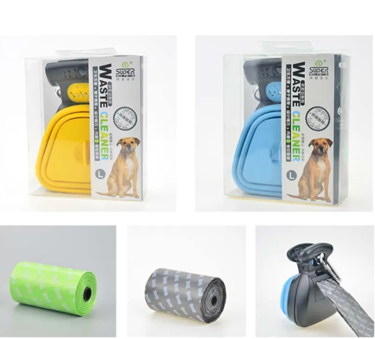 Foldable Dog Poop Scooper with Built-In Bag Dispenser