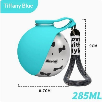 Compact Silicone Hiking Water Bottle with Carabiner, Perfect for Your Pet