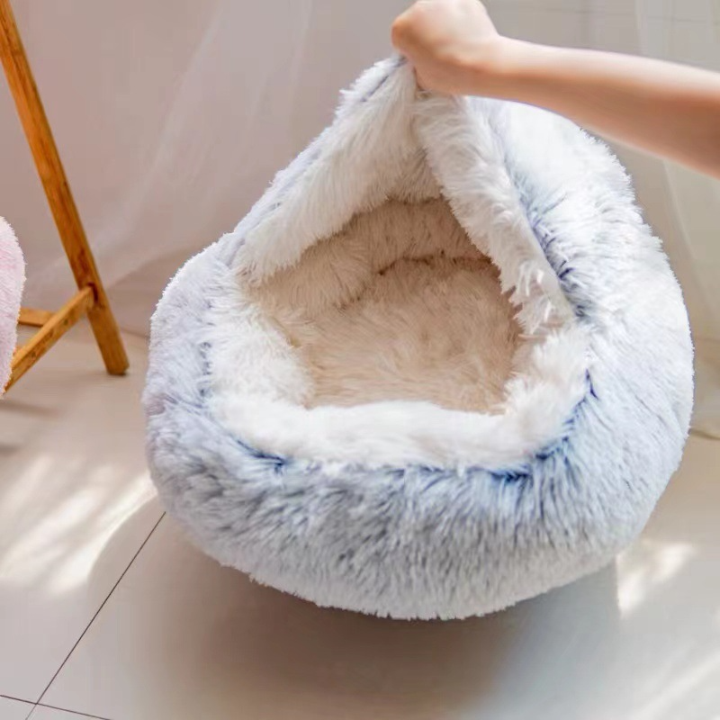 Comfortable Semi-Enclosed Bed for Cats and Small Dogs