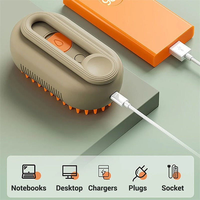 3-in-1 Electric Steam Pet Brush for Cats & Dogs