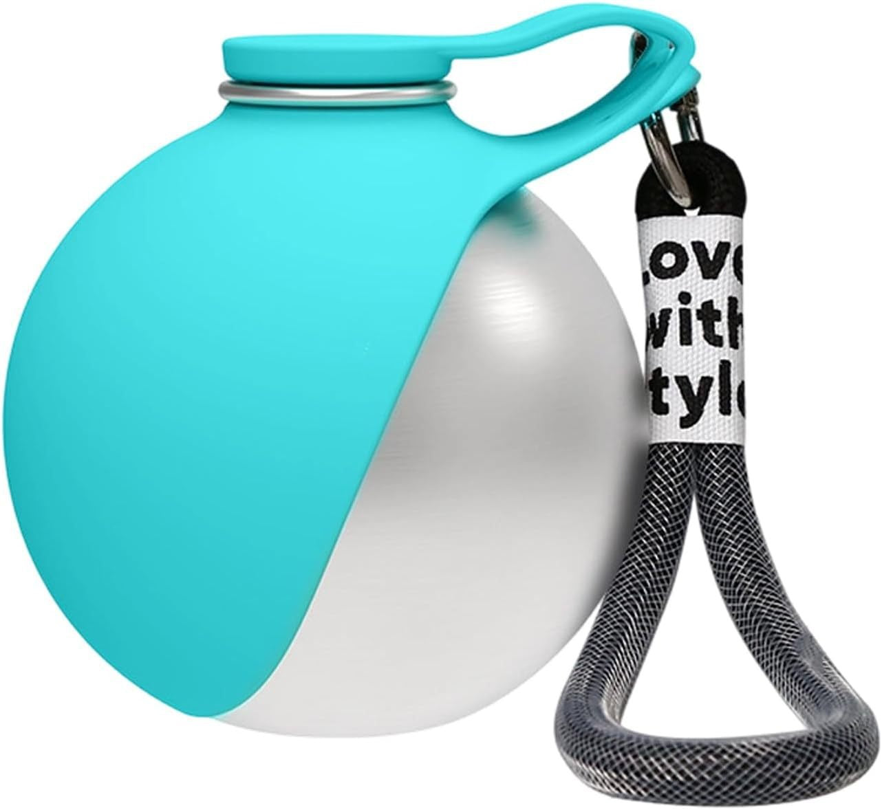 Compact Silicone Hiking Water Bottle with Carabiner, Perfect for Your Pet