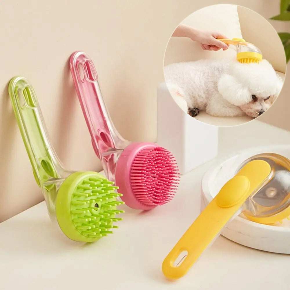 Long-Handle Bath and Shampoo Brush for Pets